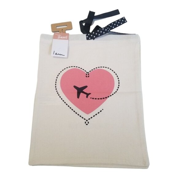 NWT I AM 2 Piece Travel Set Canvas Drawstring Bags For Chargers Shoes Laundry Si - Picture 4 of 10